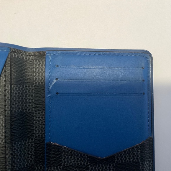 Louis Vuitton N64432 - Damier Graphite Canvas Pocket Organizer Neon Blue (Rare) - Picture 5 of 8